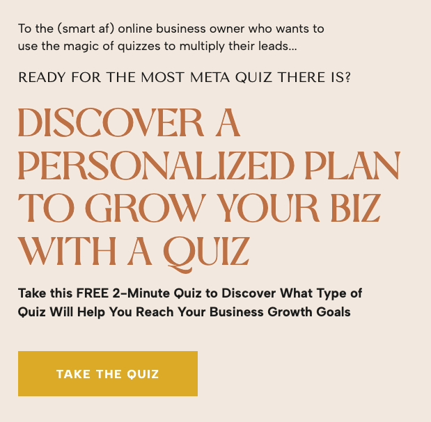 Chanti Zak uses a diagnostic quiz to attract leads to her online courses business.