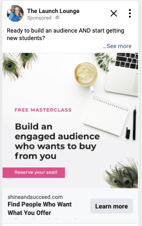 Example of a pre-launch ad that is one of the essential course creators ads that boosts sales